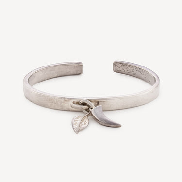 Leaf Charm Bangle Bracelet