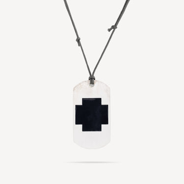 Collier Pendentif Croix Noire