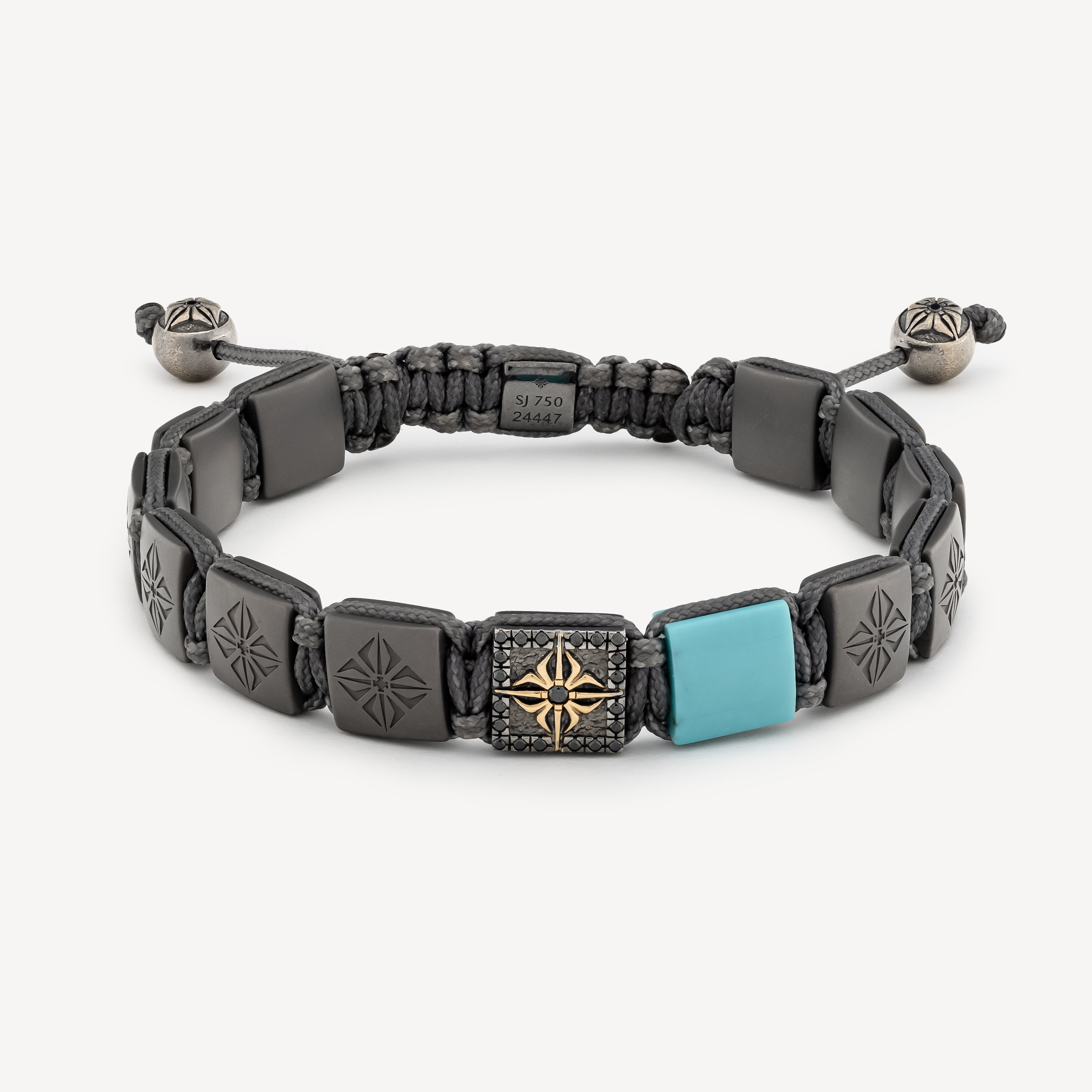 Lock Stone Gray Turquoise Bracelet
