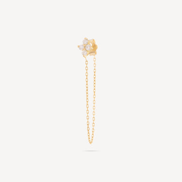 Stud 4 Diamonds Yellow Gold