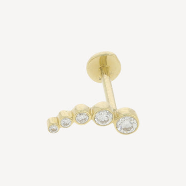 5 Diamonds Yellow Gold Stud