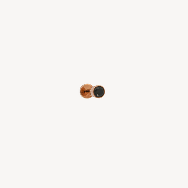 8mm Rose Gold Black Diamond 2.5mm Stud