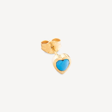 Turquoise Heart Stud YG