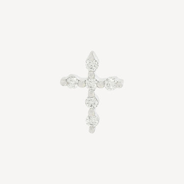 Piercing Puce Kreuz 6 Diamanten Weißgold