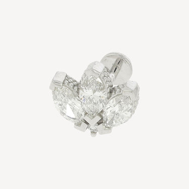 Piercing Puce Fleur Marquise Or Blanc