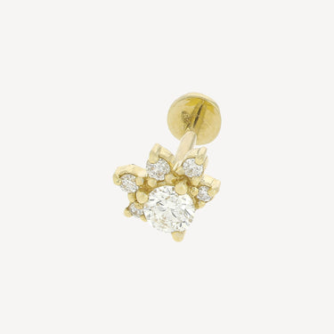 Eye Center Diamonds Yellow Gold Stud