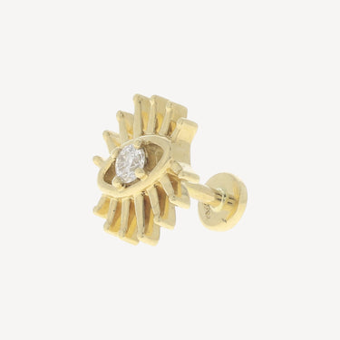 Sun Diamonds Yellow Gold Eye Stud 