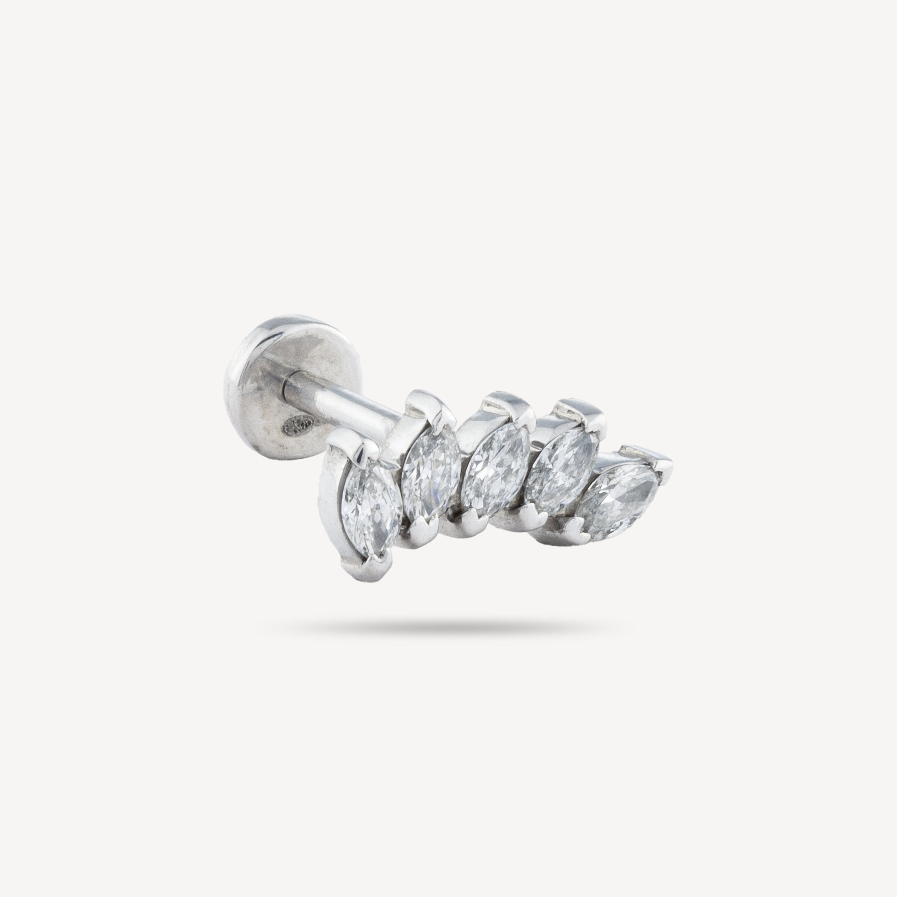 Puce Piercing Weißgold 5 Marquises