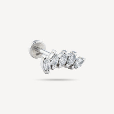 Piercing Puce Or Blanc 5 Marquises