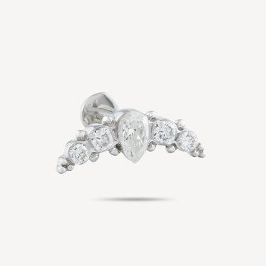 Puce Piercing White Gold Arc Diamonds Pear