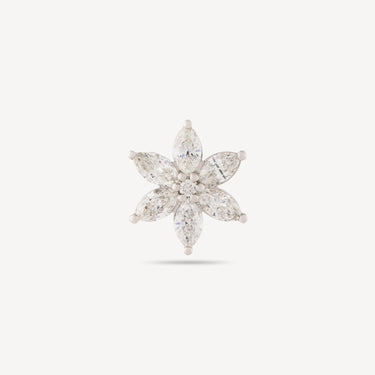 Piercing Puce Or Blanc Fleur Etoile Diamants