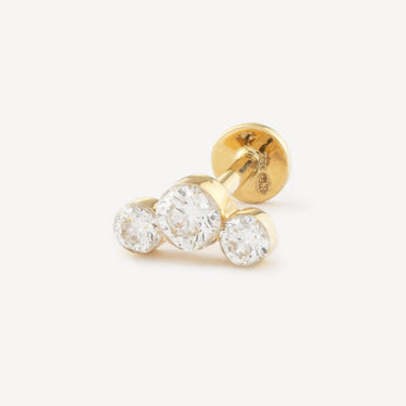 Piercing Puce Yellow Gold Trilogy Diamonds