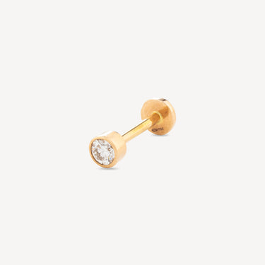 Piercing Puce Tube Or Rose Diamant 2.5mm