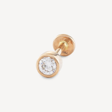 Bullet Piercing Tube Rose Gold Diamond 3mm Bezel Setting