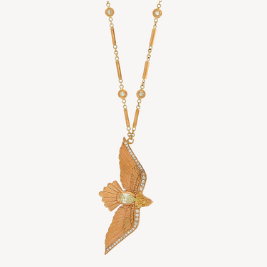 Collier Teardrop Diamond Flying Bird