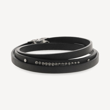 Bracelet 3 Tours Or Noir Diamants Noirs