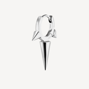 Creole 6.5mm Triple Long Spike White Gold