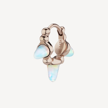 Hoop 6.5mm Triple Short Opal Spike Granulated Rose Gold