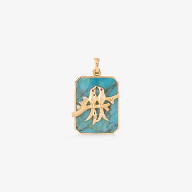 Pendentif Turquoise Large Lovebirds