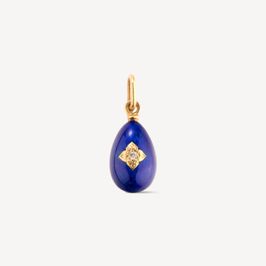 Pendentif Blue Egg Trèfle en or