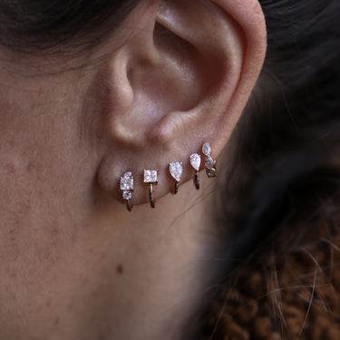 6.5mm Rose Gold Pear 3.5x2.5mm Hoop