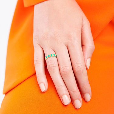 Bague Billie Email Turquoise et Diamants