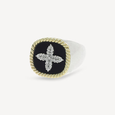 Bowie Black Diamond Signet Ring