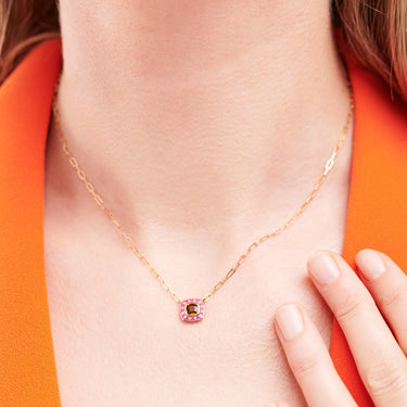 Garnet and Diamonds Stella Necklace