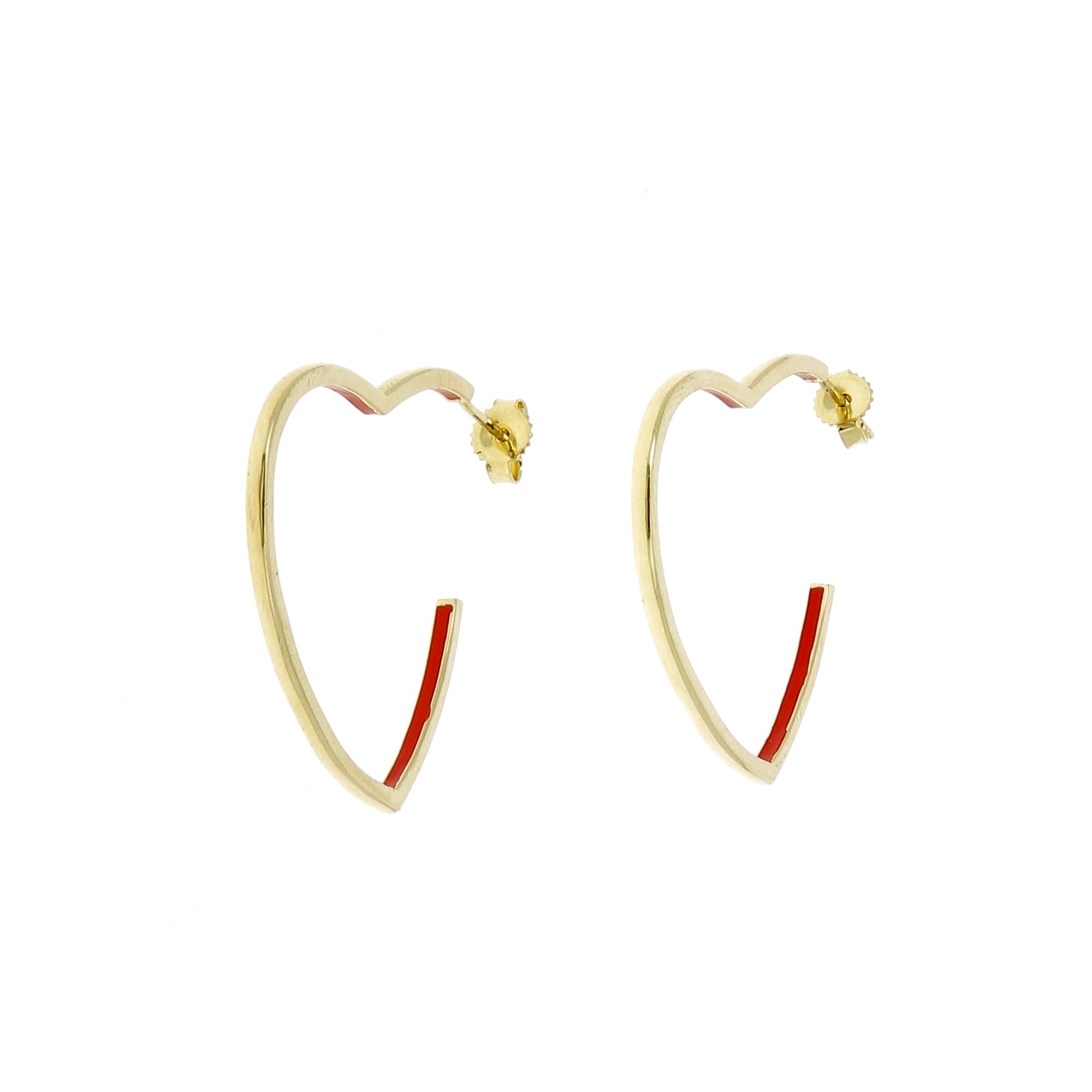 Red Enamel Heart Earring