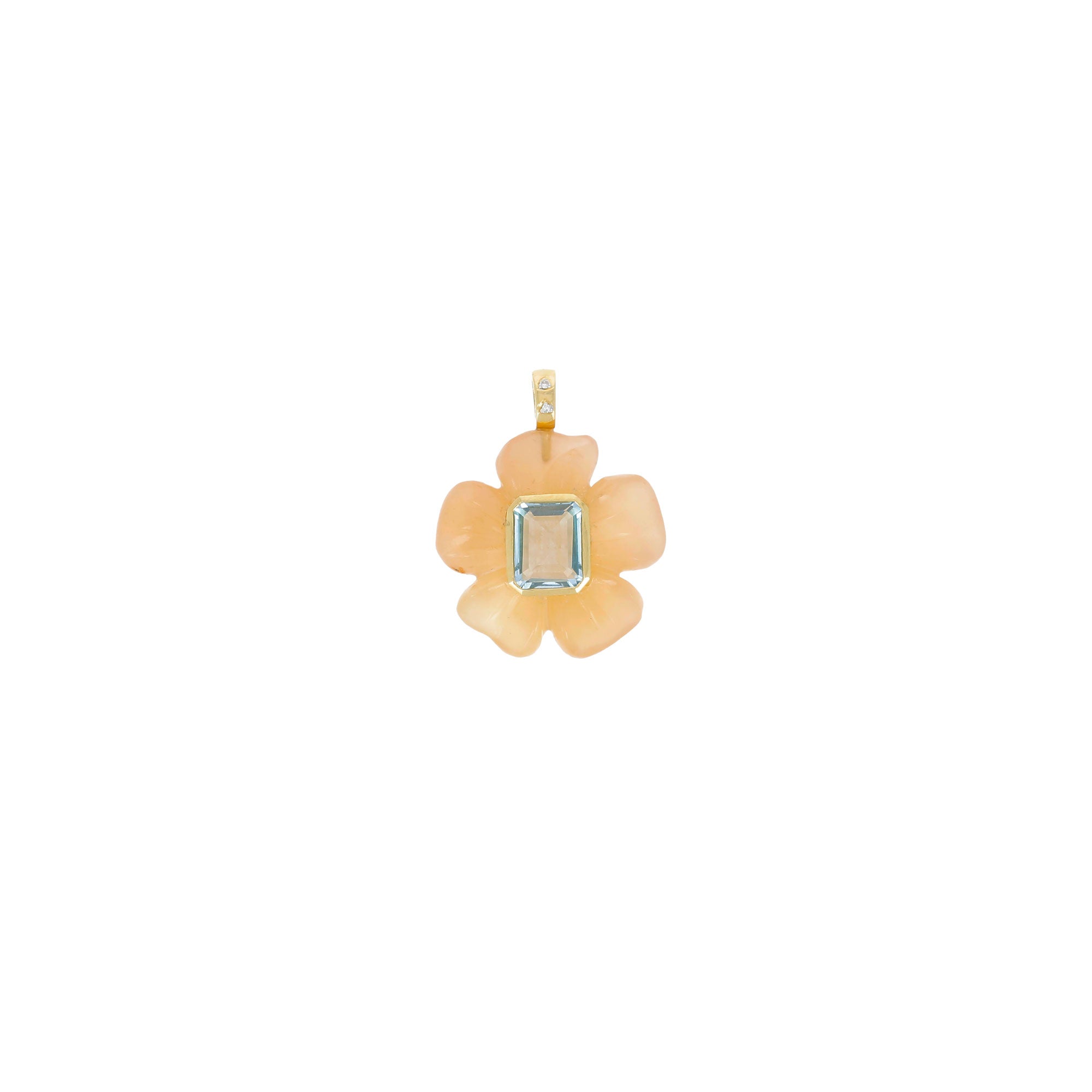 Pendentif Fleur Cornaline et Topaze