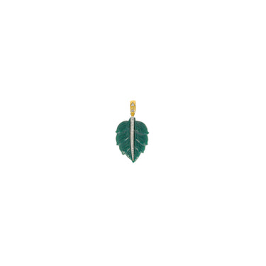 Pendentif Pétale Malachite et Diamants